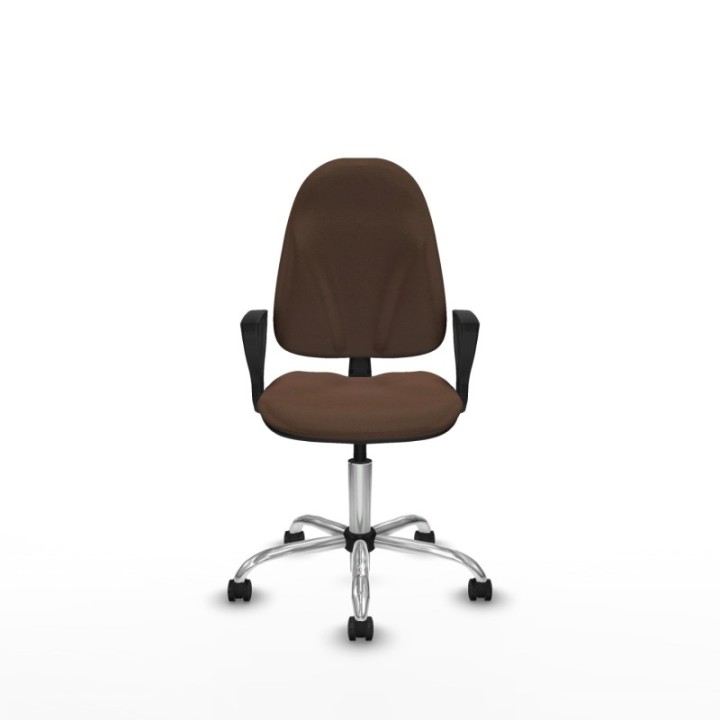 Algarra CP bali marrón oscuro brazos fijos base cromada ruedas autofrenantes 50mm