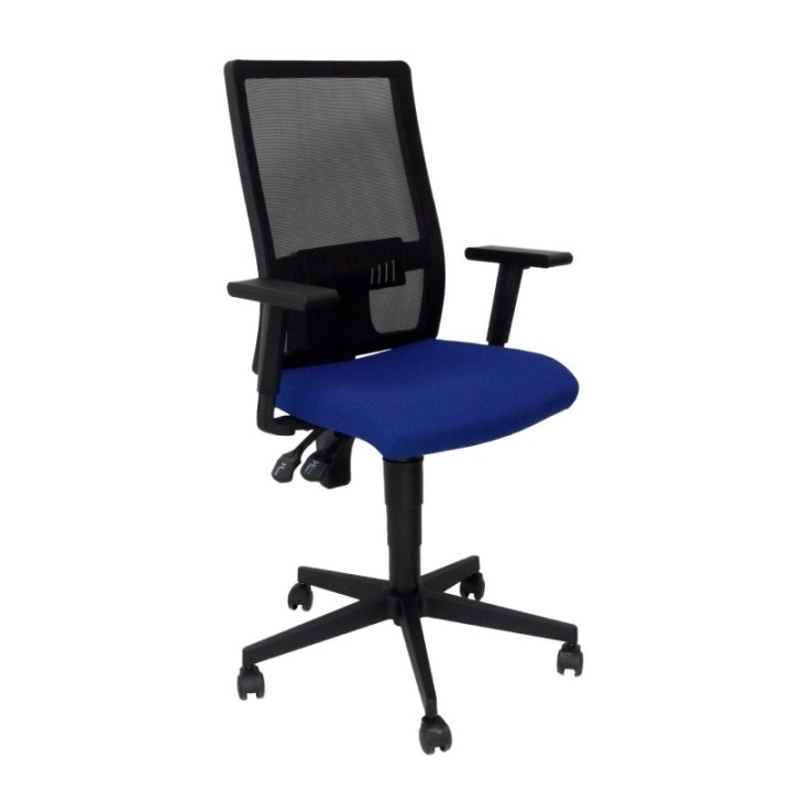 Silla Taktik respaldo malla negro asiento aran azul