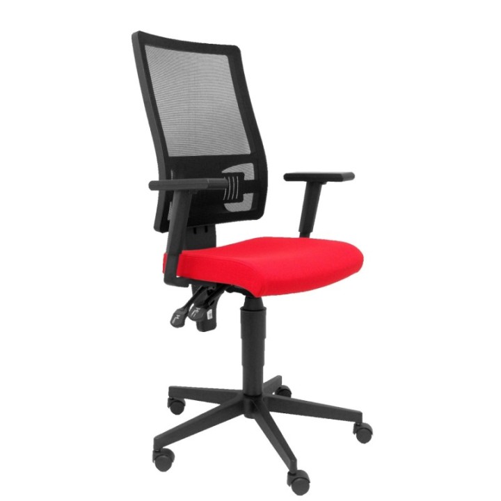 Silla Taktik respaldo malla negro asiento aran rojo