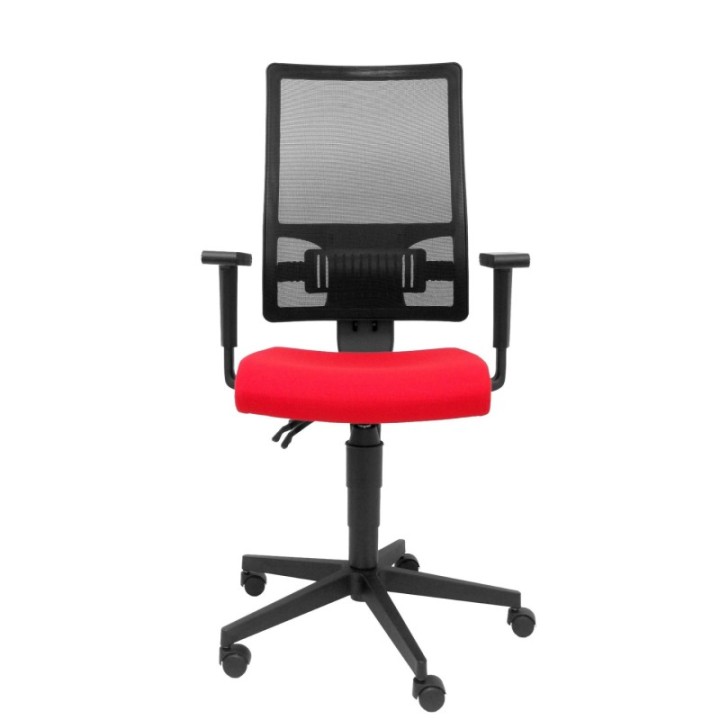 Silla Taktik respaldo malla negro asiento aran rojo