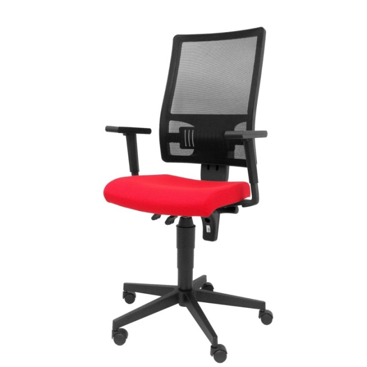 Silla Taktik respaldo malla negro asiento aran rojo