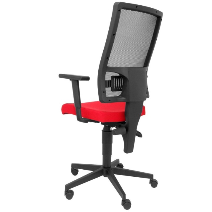 Silla Taktik respaldo malla negro asiento aran rojo