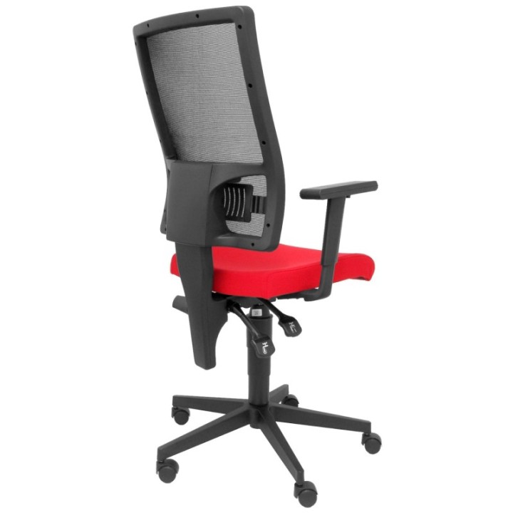 Silla Taktik respaldo malla negro asiento aran rojo