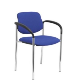 Silla fija Styl bali azul chasis cromo con brazos