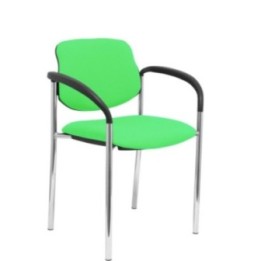 Silla fija Styl bali pistacho chasis cromo con brazos