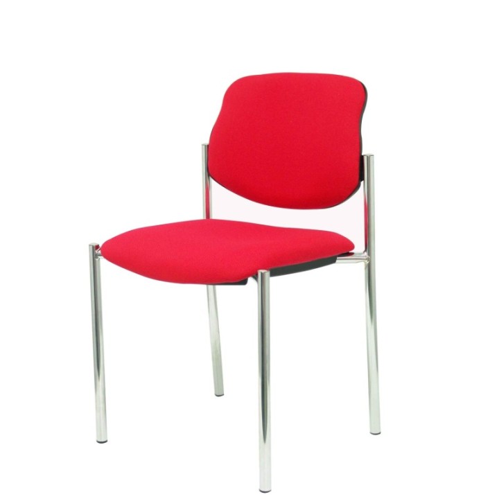 Silla fija Styl bali rojo chasis cromo