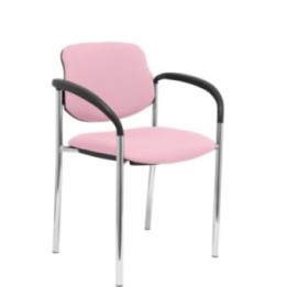 Silla fija Styl bali rosa chasis cromo con brazos