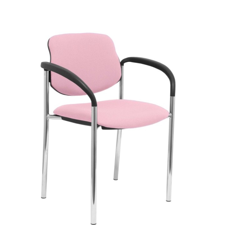 Silla fija Styl bali rosa chasis cromo con brazos