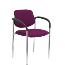 Silla fija Styl bali morado chasis cromo con brazos