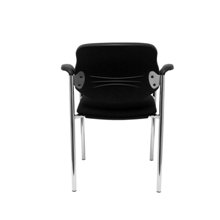 Silla fija Styl bali negro chasis cromo con brazos