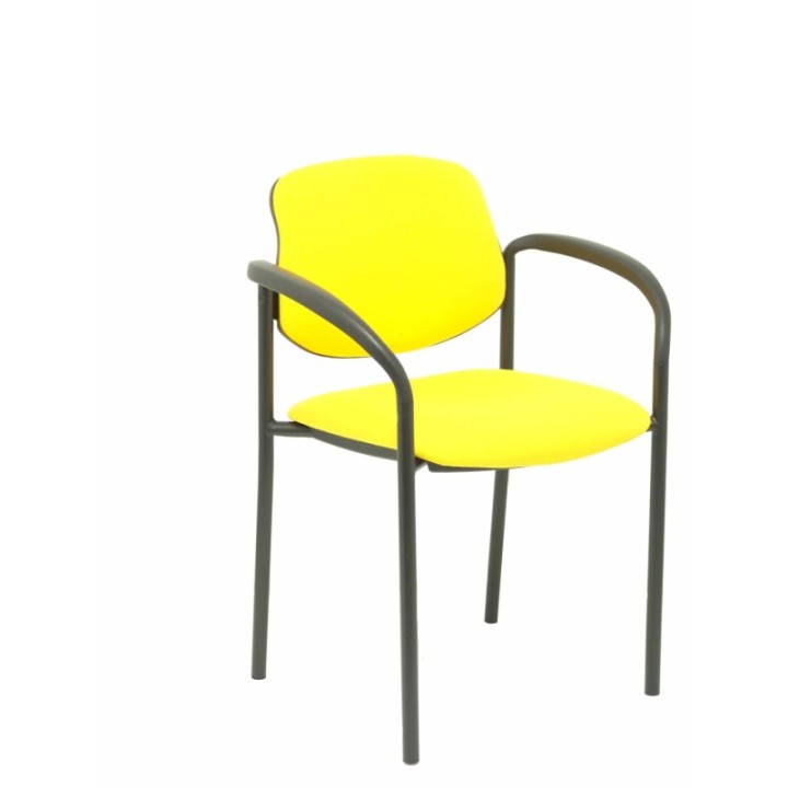 Silla fija Styl bali amarillo chasis negro con brazos