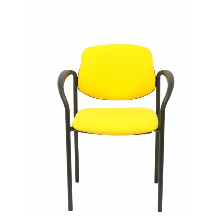 Silla fija Styl bali amarillo chasis negro con brazos