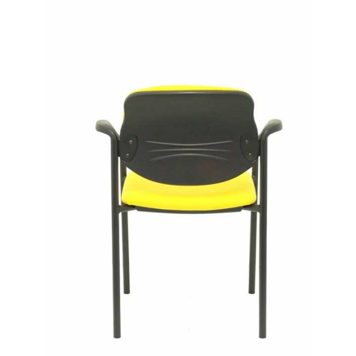 Silla fija Styl bali amarillo chasis negro con brazos
