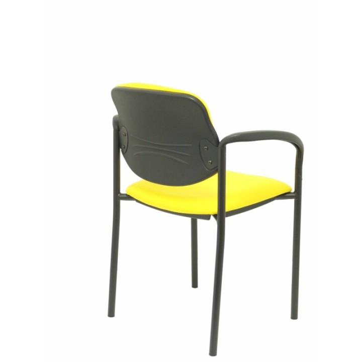 Silla fija Styl bali amarillo chasis negro con brazos