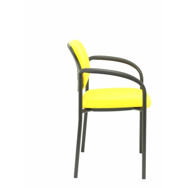 Silla fija Styl bali amarillo chasis negro con brazos