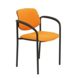 Silla fija Styl bali naranja chasis negro con brazos