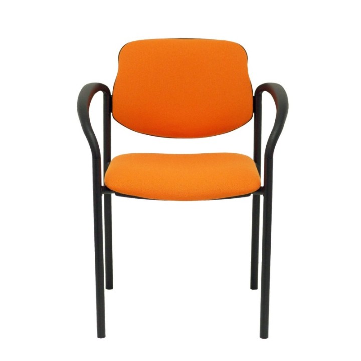 Silla fija Styl bali naranja chasis negro con brazos