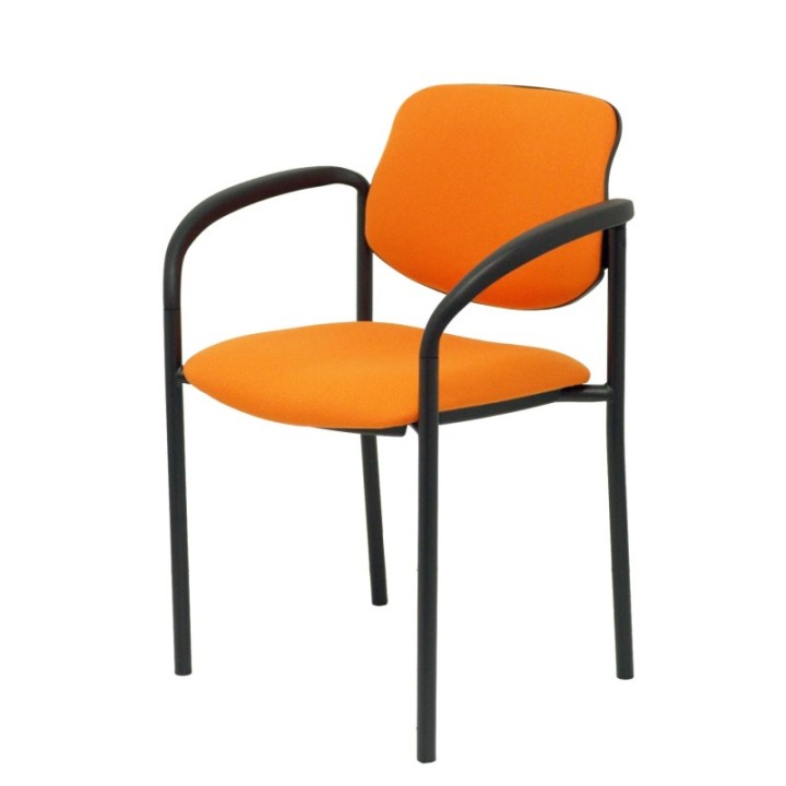 Silla fija Styl bali naranja chasis negro con brazos