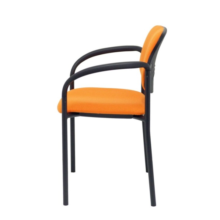 Silla fija Styl bali naranja chasis negro con brazos
