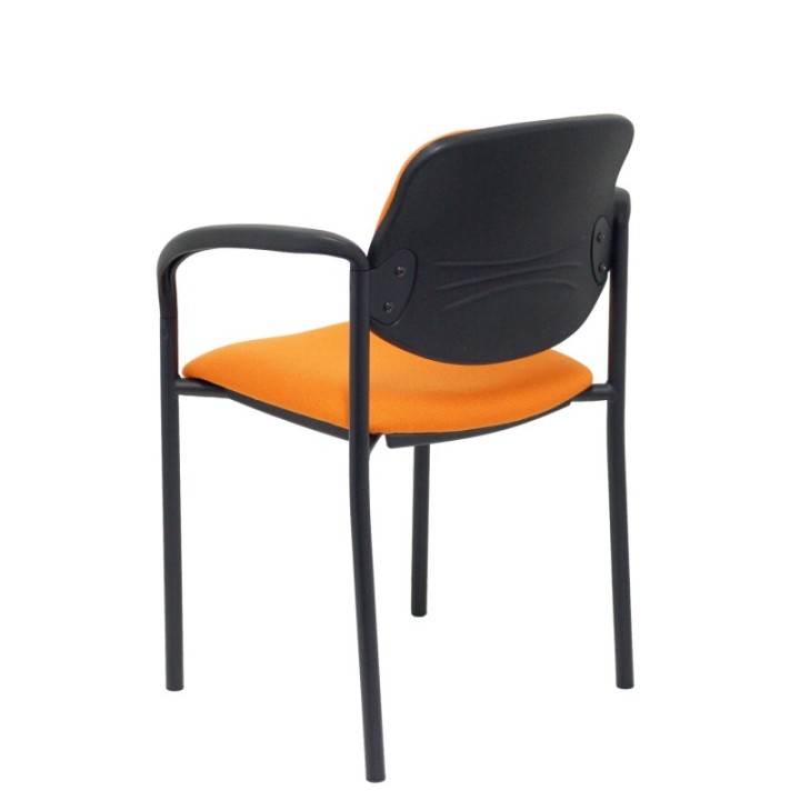 Silla fija Styl bali naranja chasis negro con brazos