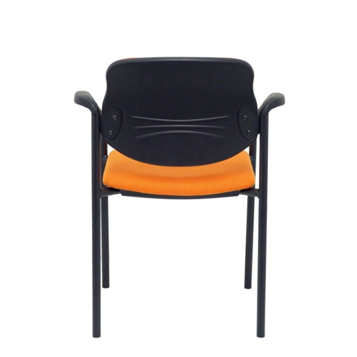 Silla fija Styl bali naranja chasis negro con brazos