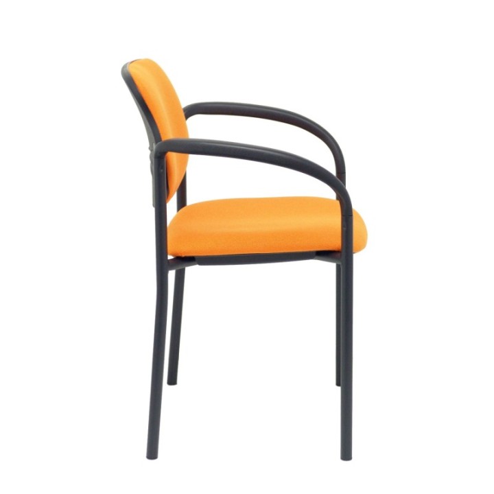 Silla fija Styl bali naranja chasis negro con brazos