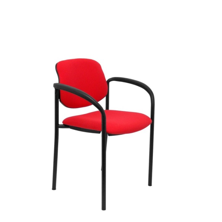 Silla fija Styl bali rojo chasis negro con brazos