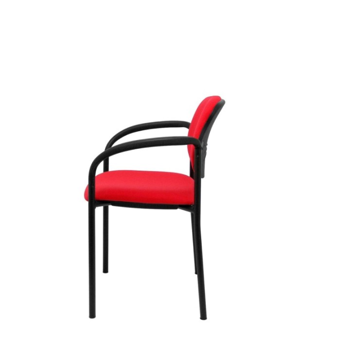 Silla fija Styl bali rojo chasis negro con brazos