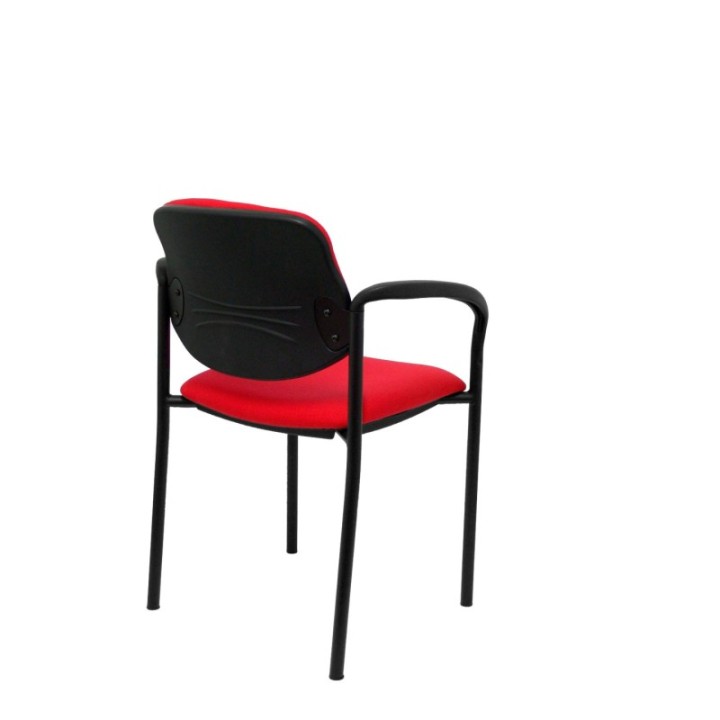 Silla fija Styl bali rojo chasis negro con brazos