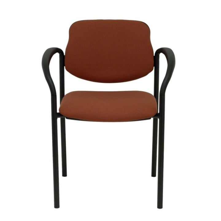 Silla fija Styl bali marrón chasis negro con brazos