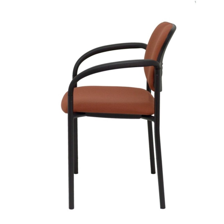 Silla fija Styl bali marrón chasis negro con brazos