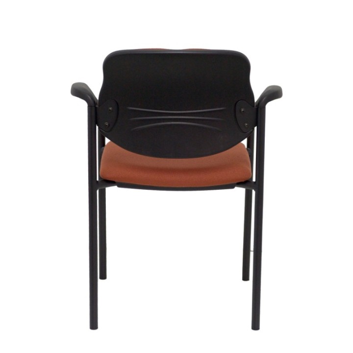 Silla fija Styl bali marrón chasis negro con brazos