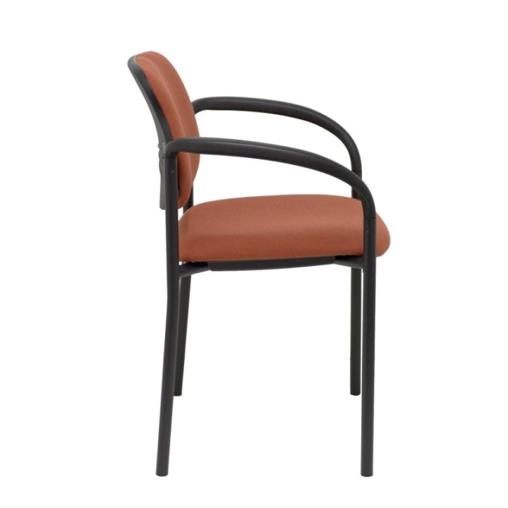 Silla fija Styl bali marrón chasis negro con brazos