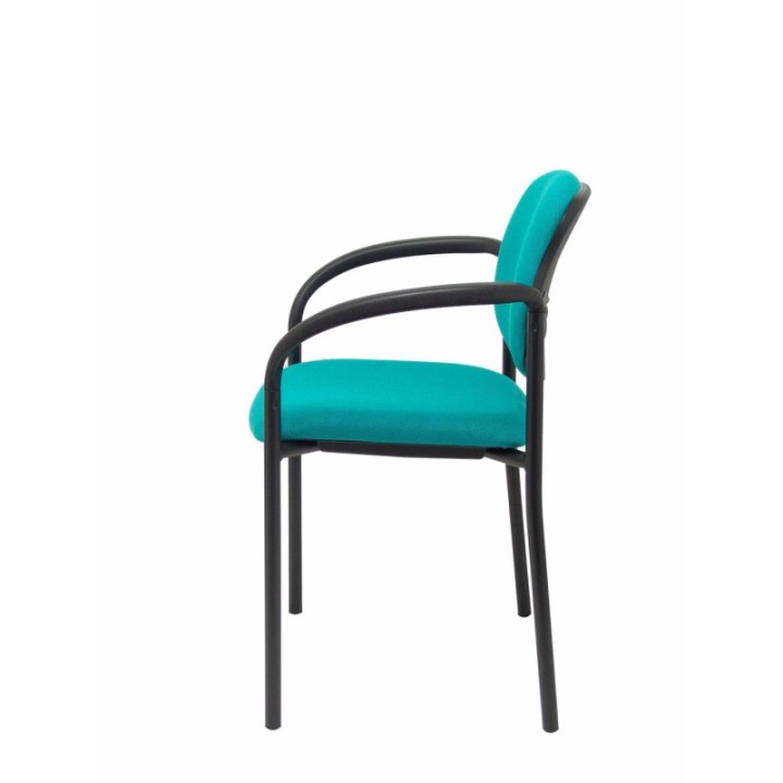 Silla fija Styl bali turquesa chasis negro con brazos