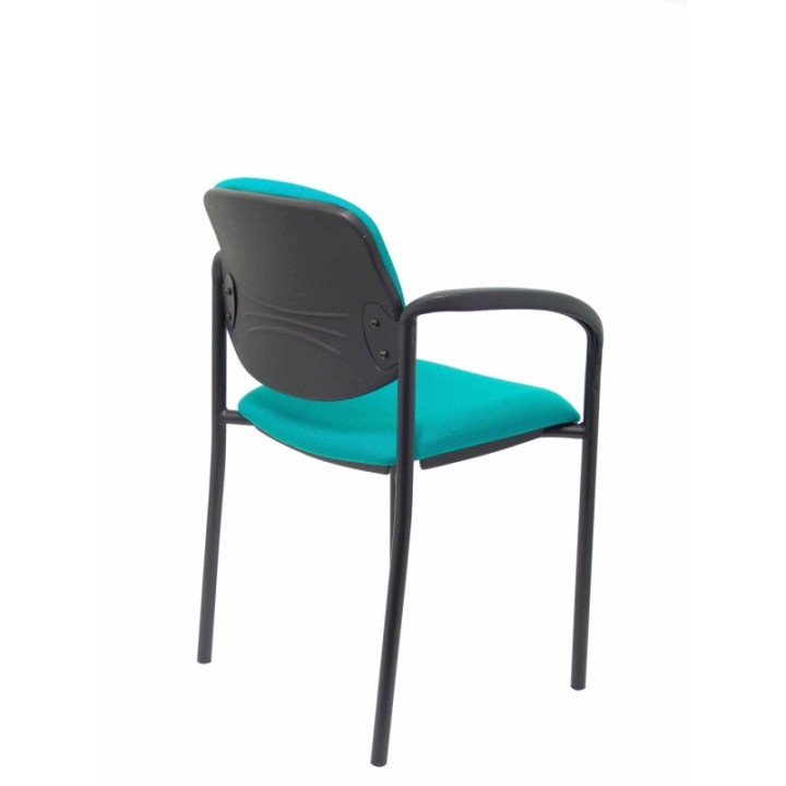 Silla fija Styl bali turquesa chasis negro con brazos