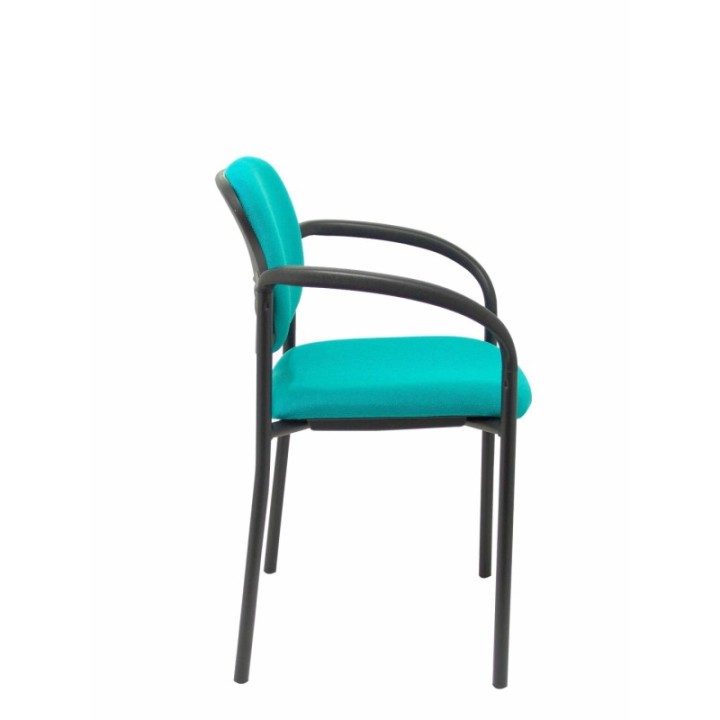 Silla fija Styl bali turquesa chasis negro con brazos