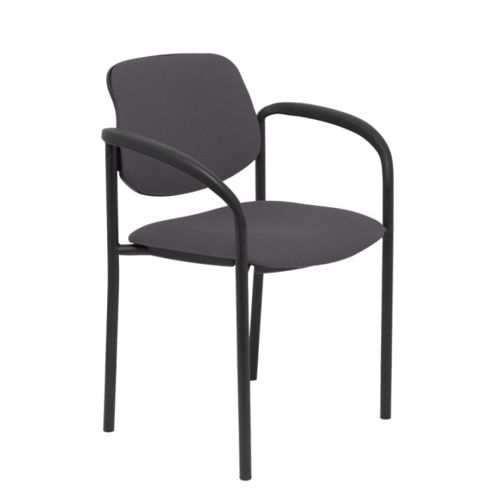 Silla fija Styl bali gris oscuro chasis negro con brazos