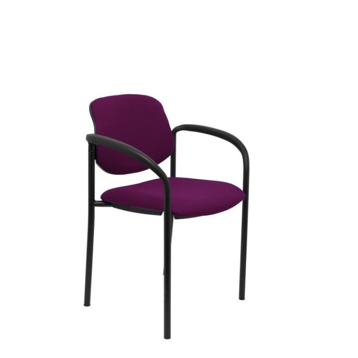 Silla fija Styl bali morado chasis negro con brazos