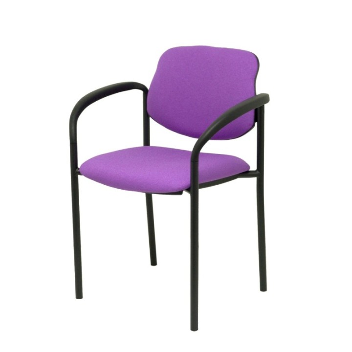 Silla fija Styl bali lila chasis negro con brazos