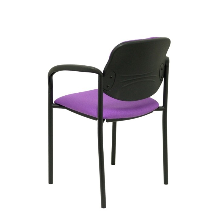 Silla fija Styl bali lila chasis negro con brazos