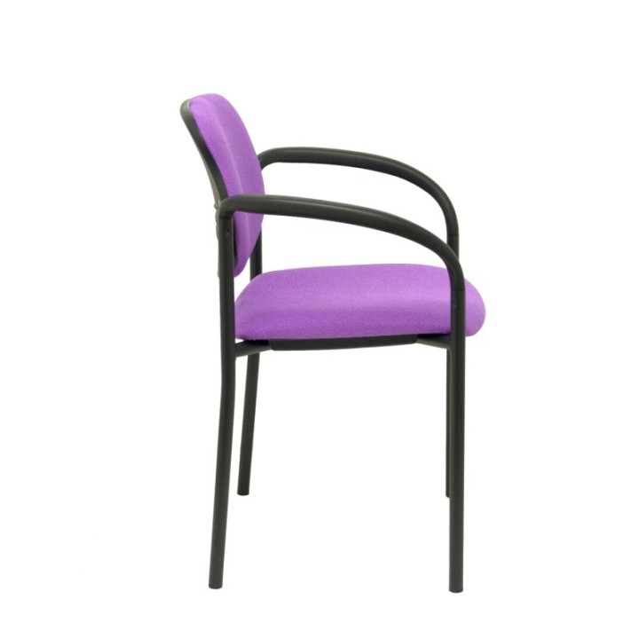 Silla fija Styl bali lila chasis negro con brazos