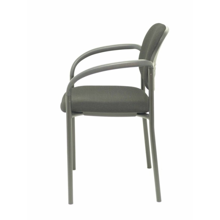 Silla fija Styl bali negro chasis negro con brazos