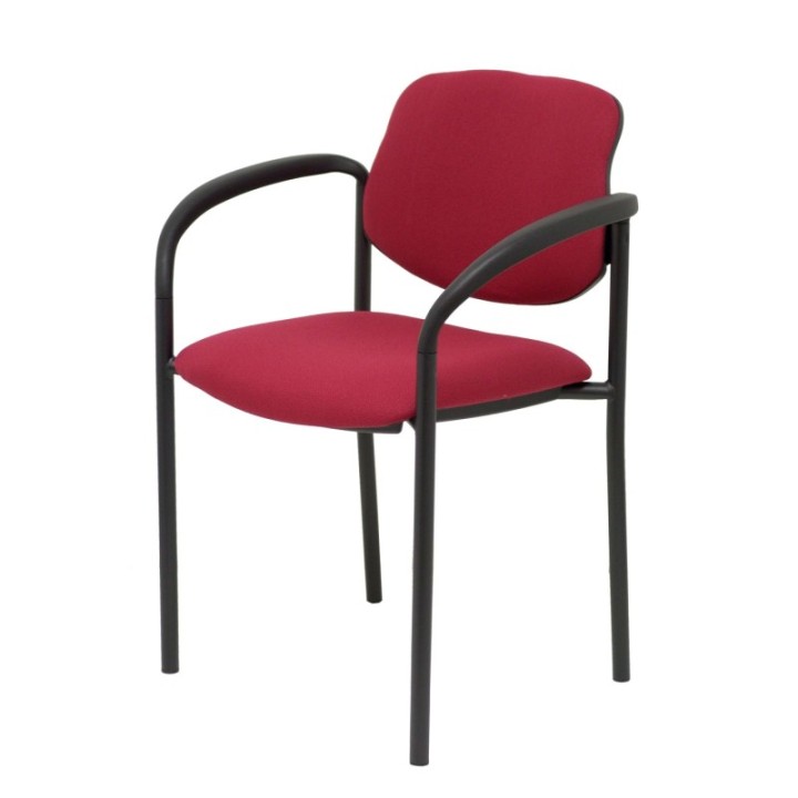 Silla fija Styl bali granate chasis negro con brazos