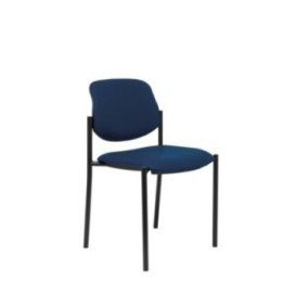 Silla fija Styl similpiel azul marino chasis negro