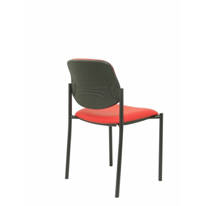 Silla fija Styl similpiel rojo chasis negro