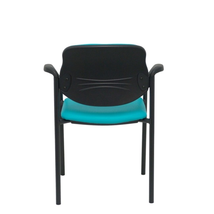 Silla fija Styl similpiel verde chasis negro con brazos