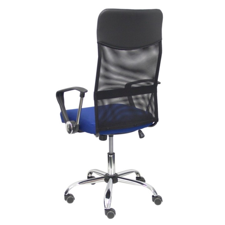 Silla Gontar respaldo malla negro asiento azul