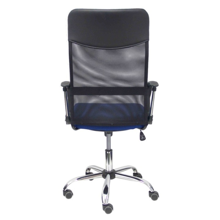 Silla Gontar respaldo malla negro asiento azul