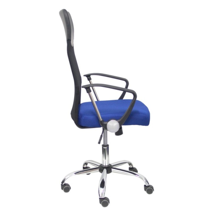 Silla Gontar respaldo malla negro asiento azul