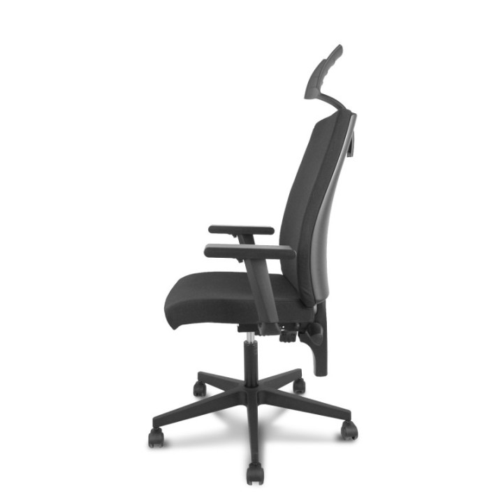 Silla I-Line arán negro con brazos regulables con cabecero